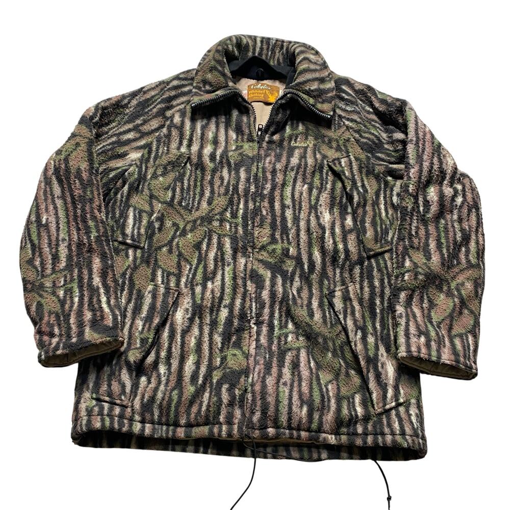 Vintage Cabelas Mens Whitetail Camouflage Camo Fleece Goretex USA Rare 90s Large